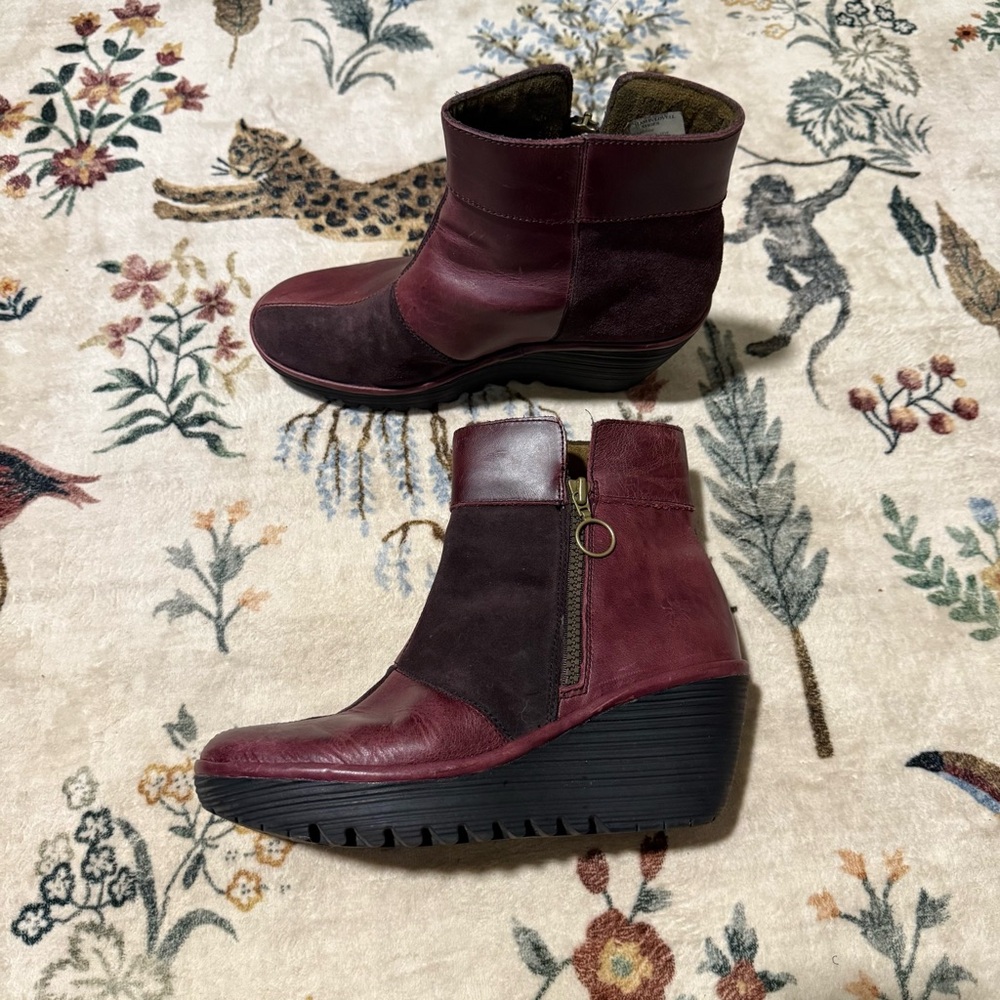 Fly London Burgundy Ankle Boots